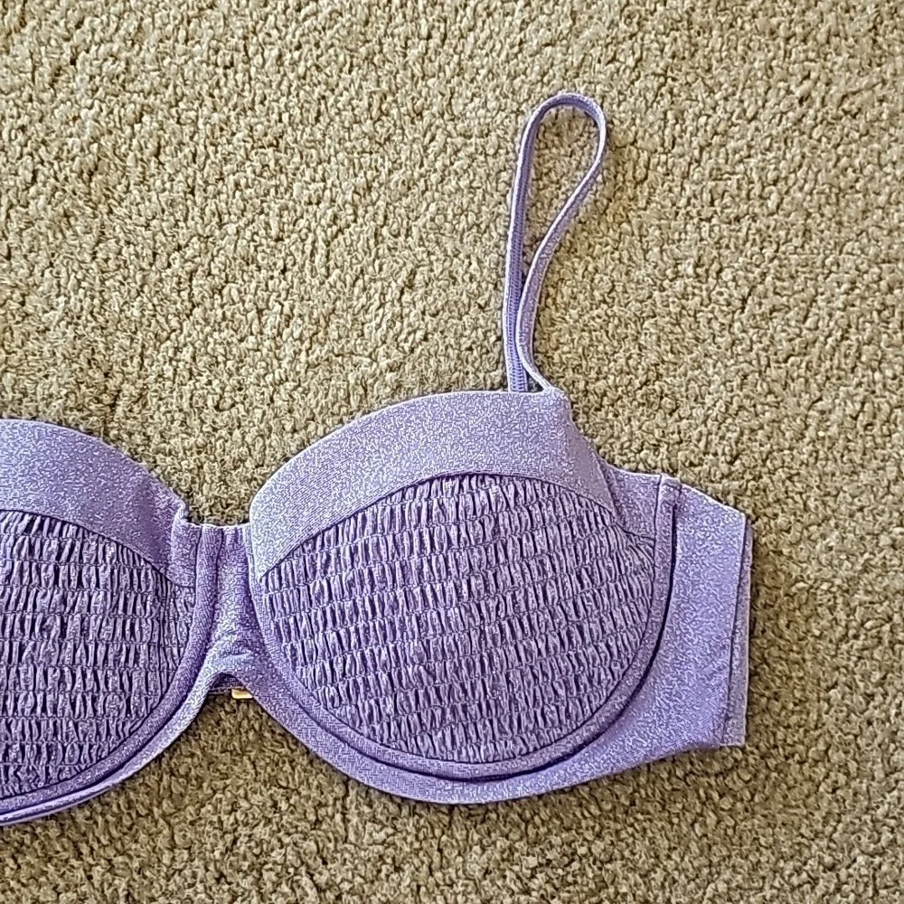 L Space Marley Bikini Top Lavender Metallic Size XL